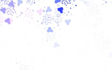 Açık pembe, kaotik şekilli mavi vektör şablonu. Rastgele şekillerle soyut tarzda dekoratif tasarım. İşiniz için en iyi akıllı tasarım.