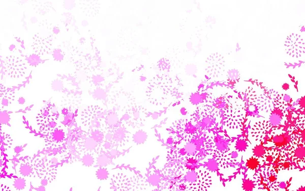 Hellrosa Vektor Abstraktes Design Mit Blumen Blumen Mit Farbverlauf Auf — Stockvektor