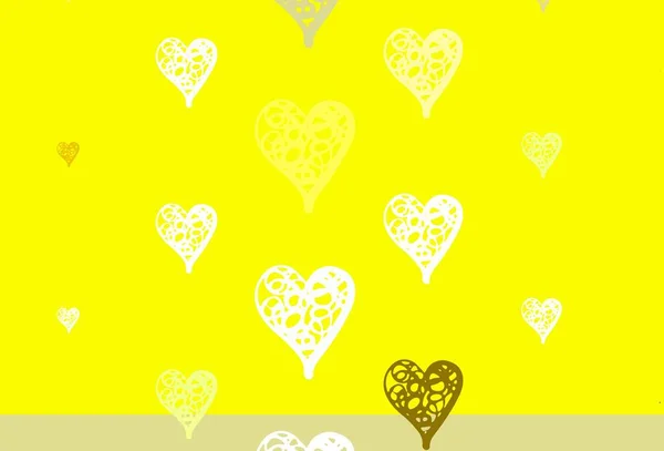 ライトグリーン カラフルな心を持つレッドベクトルパターン シンプルなスタイルで心を持つ装飾的なデザイン バレンタインのグリーティングポストカードのテンプレート — ストックベクタ