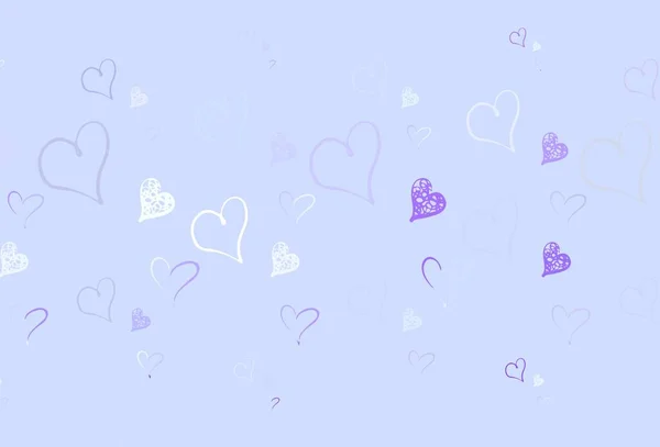 Light Purple Vector Texture Lovely Hearts Decorative Design Hearts Simple — Stock Vector