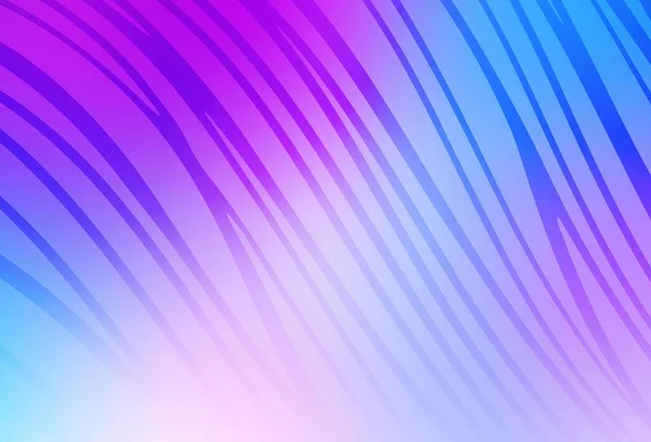 Светло Розовый Синий Векторный Узор Линиями Цветная Иллюстрация Простом Кривом — стоковый вектор