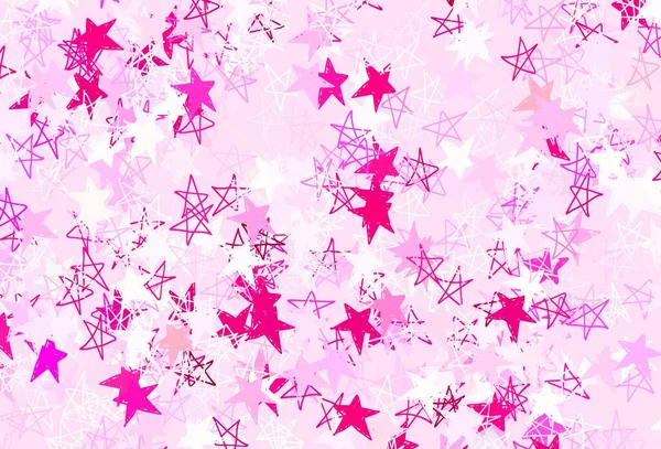Patrón Vectorial Rosa Claro Con Estrellas Navidad Ilustración Colores Brillantes — Vector de stock
