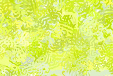 Açık yeşil, kaotik şekilli sarı vektör şablonu. Soyut gradyan şekilli basit renkli çizimler. Kartvizitiniz için modern tasarım.