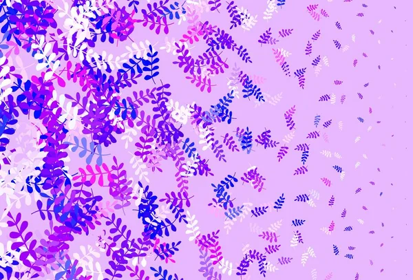 Açık mavi, kırmızı vektör çizimi ve yapraklar. Yapraklı modern geometrik soyut çizim. Marka kitabınız için yeni şablon.