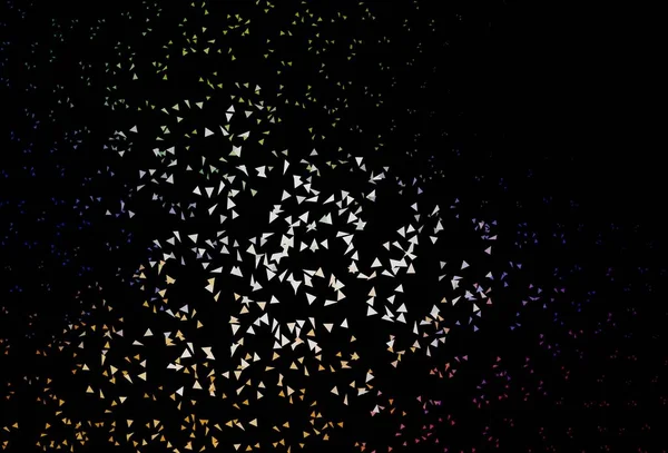 Темний Багатобарвний Векторний Макет Лініями Трикутниками Красива Ілюстрація Трикутниками Стилі — стоковий вектор