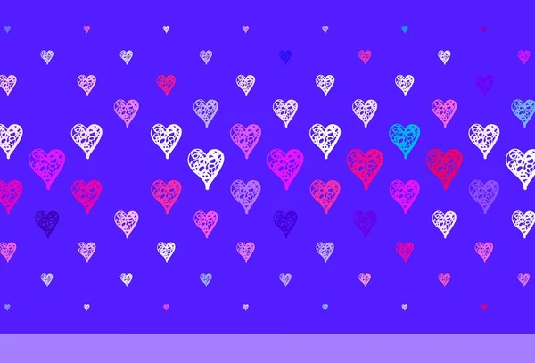 Luz Multicolor Vector Telón Fondo Con Corazones Dulces Ilustración Inteligente — Archivo Imágenes Vectoriales