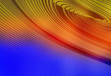 Açık mavi, kıvrımlı çizgileri olan sarı vektör düzeni. Çağdaş gradyan soyut çizgileri olan çizimler. Cep telefonu ekranları için arkaplan.