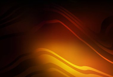 Koyu turuncu vektör arkaplanı ve ince çizgileri var. Basit çizgilerle renkli gradyan çizimi. Broşürler, broşürler için doku.