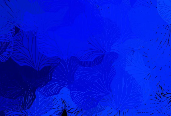 Vetor Azul Escuro Fundo Natural Com Folhas Uma Vaga Ilustração — Vetor de Stock