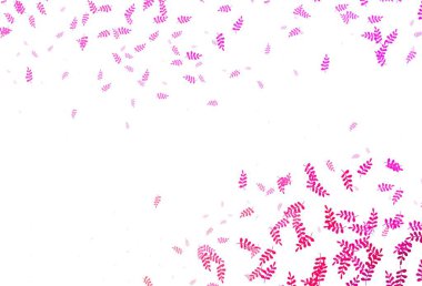 Açık pembe, sarı vektör karalama arkaplanı yapraklarla. Bulanık arkaplanda, gradyanı olan yapraklar. Markan için şık bir model..