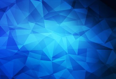 Koyu mavi vektör eğimli üçgen şablonu. Origami stilinde gradyan ile yaratıcı geometrik illüstrasyon. Arkaplanlarınız için desenli desen.