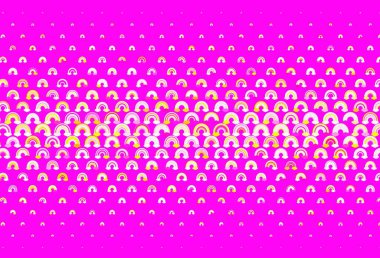 Açık renkli arka plan, gökkuşağı ve bulutlu. İzole edilmiş gökkuşağı işaretleri. Eğlence tasarımları için çizim.