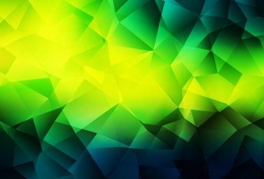 Koyu yeşil, sarı vektör üçgen arkaplan. Yarım ton şeklinde, üçgenli yaratıcı illüstrasyon. Broşürünüz için yepyeni bir tasarım..