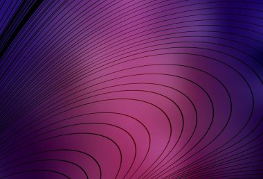 Eğri çizgileri olan koyu mor bir vektör şablonu. Renkli çizgileri ve şekilleri olan bir örnek. Broşürler, broşürler için doku.