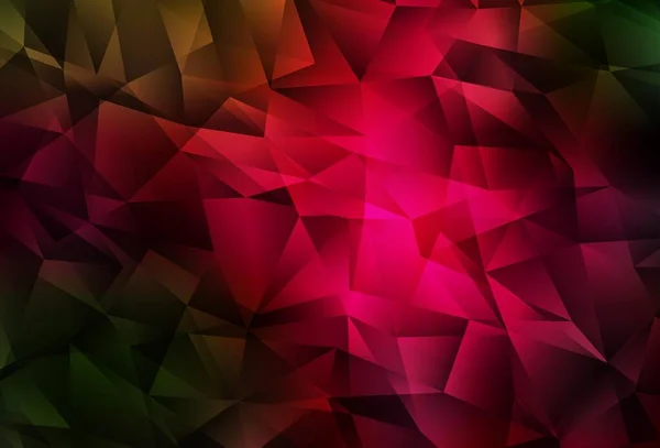 Dark Green, Red vector triangle mosaic texture. Colorful illustration in polygonal style with gradient. Completely new template for your banner.