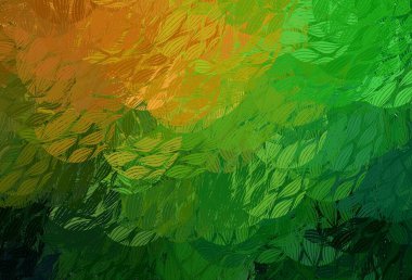 Koyu yeşil, soyut şekilli kırmızı vektör arkaplan. Modern tarzda değişen renkli kaotik formlar. Duvar kağıtları için zarif tasarım.