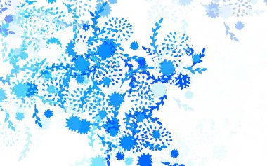 Hafif Mavili vektör zarif duvar kâğıdı, çiçekli, güllü. Çiçeklerle karalama tarzında renkli çizimler. Web siteleri ve pankartlar için desenli desen.