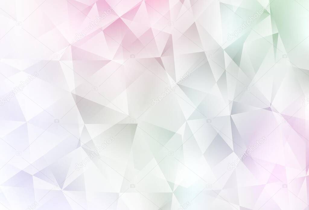 Light Pink, Yellow vector polygonal template. Shining colorful illustration with triangles. Brand new design for your business.