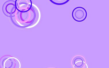 Noktalı açık mor vektör arkaplanı. Doğa tarzında bulanık halkaları olan güzel renkli çizimler. Reklamlar, broşürler için desen.