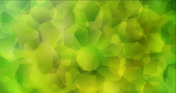 4K циклічне світло-зелене, жовте відео з шестикутними формами . — стокове відео