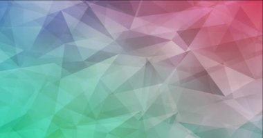 4K açık yeşil, kırmızı çokgen soyut animasyon.