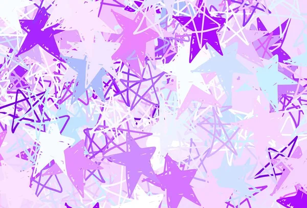 Ανοιχτό Ροζ Μπλε Διάνυσμα Φόντο Χρωματιστά Αστέρια Λαμπερή Έγχρωμη Απεικόνιση — Διανυσματικό Αρχείο