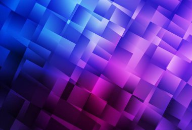 Koyu pembe, dikdörtgenli mavi vektör arkaplan. Dikdörtgenleri ve kareleri olan güzel bir çizim. Reklamlar için desen.