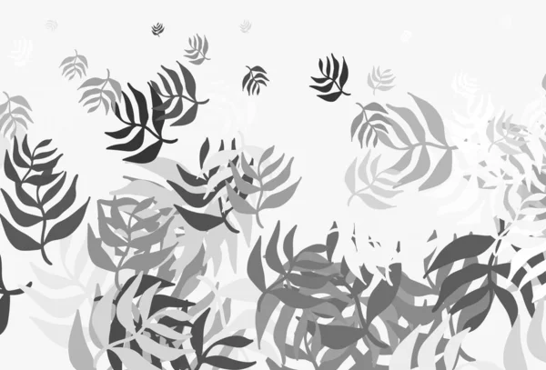 Modèle Vectoriel Gris Clair Doodle Avec Des Feuilles Illustration Abstraite — Image vectorielle