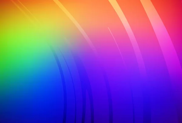 Dunkle Mehrfarbige Vektorschablone Mit Gebogenen Linien Brandneue Farbenfrohe Illustration Geschwungenem — Stockvektor