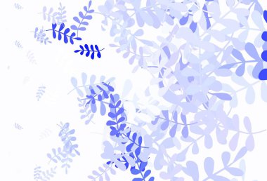 Hafif Mor vektör yapraklı soyut arkaplan. Yapraklarla karalama tarzında renkli çizimler. Markan için şık bir model..