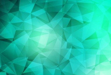 Açık yeşil vektör çokgen desen. Çokgen tarzda tamamen yeni bir renk çizimi. Pankartın için tamamen yeni bir şablon.