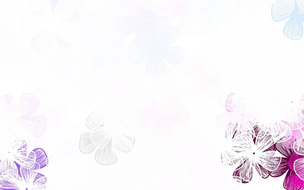 Light Purple Vektor Natürlicher Hintergrund Mit Blumen Glitter Abstrakte Illustration — Stockvektor