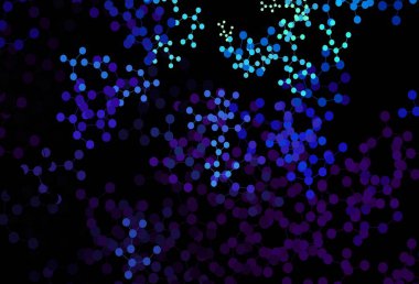 Yapay zeka ağlı koyu mavi vektör deseni. Renkli yapay zeka yapısı, eğimli çizgiler ve noktalar. Siber yeniliklerin tasviri için tasarım.