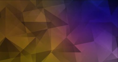 4K koyu pembe, sarı çokgen soyut animasyon.