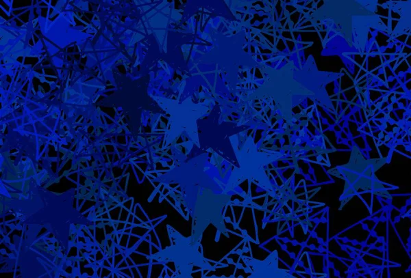 Темный Синий Вектор Искушают Ледяными Снежинками Звездами Градиентная Красочная Иллюстрация — стоковый вектор