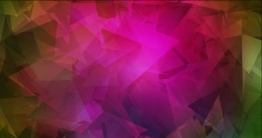 4K koyu pembe, yeşil çokgen soyut animasyon.