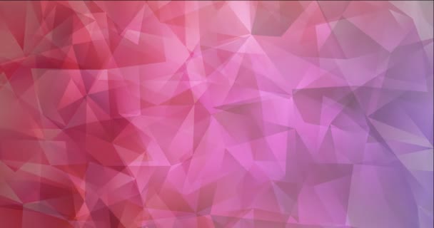 4K looping licht roze, rode polygonale abstracte animatie. — Stockvideo