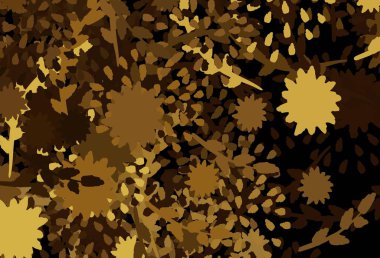 Rastgele şekilli koyu sarı vektör deseni. Soyut gradyan şekilli basit renkli çizimler. Bir cep telefonu için arka plan.