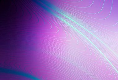 Açık Mor, eğri çizgili pembe vektör arkaplan. Soyut tarzda gradyan çizgilerle akıllı illüstrasyon. Tasarımınız için basit şablon.