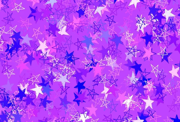 Luz Roxo Rosa Textura Vetorial Com Belas Estrelas Projeto Decorativo — Vetor de Stock