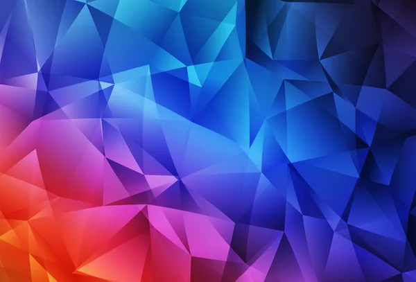 Lichtblauw Rood Vector Gradiënt Driehoeken Patroon Creatieve Geometrische Illustratie Origami — Stockvector