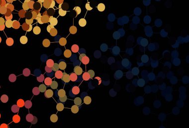 Koyu Turuncu vektör arkaplanı ve yapay zeka verileri. Parlak renkli bir illüstrasyon ve yapay zekanın gerçek yapısı. Siber yeniliklerin tasviri için tasarım.