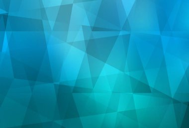 Açık mavi vektör eğimli üçgen desen. Çokgen tarzda tamamen yeni bir renk çizimi. İş tasarımınız için yepyeni bir tarz.