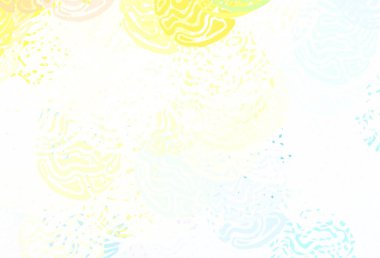 Açık mavi, soyut şekilli sarı vektör dokusu. Renkli rastgele şekillerle modern soyut illüstrasyon. Web siteniz için basit tasarım.