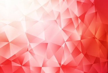 Açık kırmızı vektör soyut çokgen arkaplan. Gradyanı olan zarif parlak çokgen çizimi. Cep telefonunun arka planının şablonu.