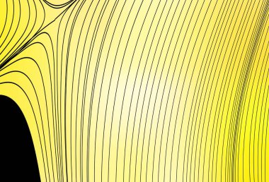 Eğimli çizgileri olan açık sarı vektör deseni. Eğilimli soyut bir çizim. İş tasarımınız için şablon.