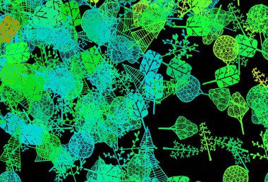 Koyu yeşil vektör deseni ağaçlar ve dallarla karalıyor. Basit soyut arkaplandaki ağaçlar eğimli. Markan için şık bir model..