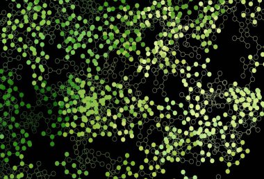 Koyu yeşil, yapay zeka kavramına sahip sarı vektör dokusu. Yapay zekanın bağlantı ve noktalarıyla soyut illüstrasyon. Teklif verilerinin tanıtımı için akıllı tasarım.