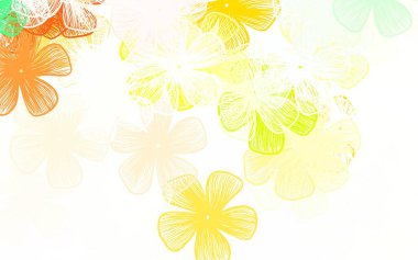 Açık pembe, yeşil vektör karalama arkaplanı çiçekli renkli karalama tarzı çiçekler. Duvar kağıdı tasarımınız için yeni bir doku.