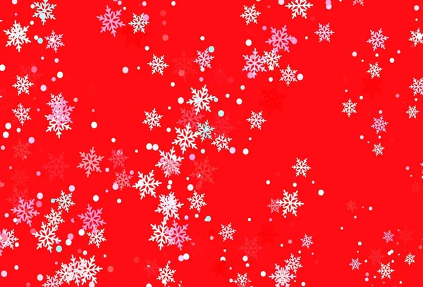 Light Blue Red Vector Background Beautiful Snowflakes Shining Colorful Illustration — Stock Vector